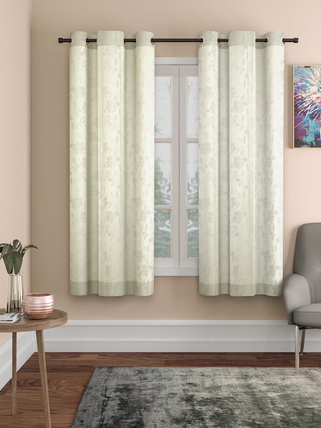 

ROSARA HOME Unisex Off White Curtains and Sheers