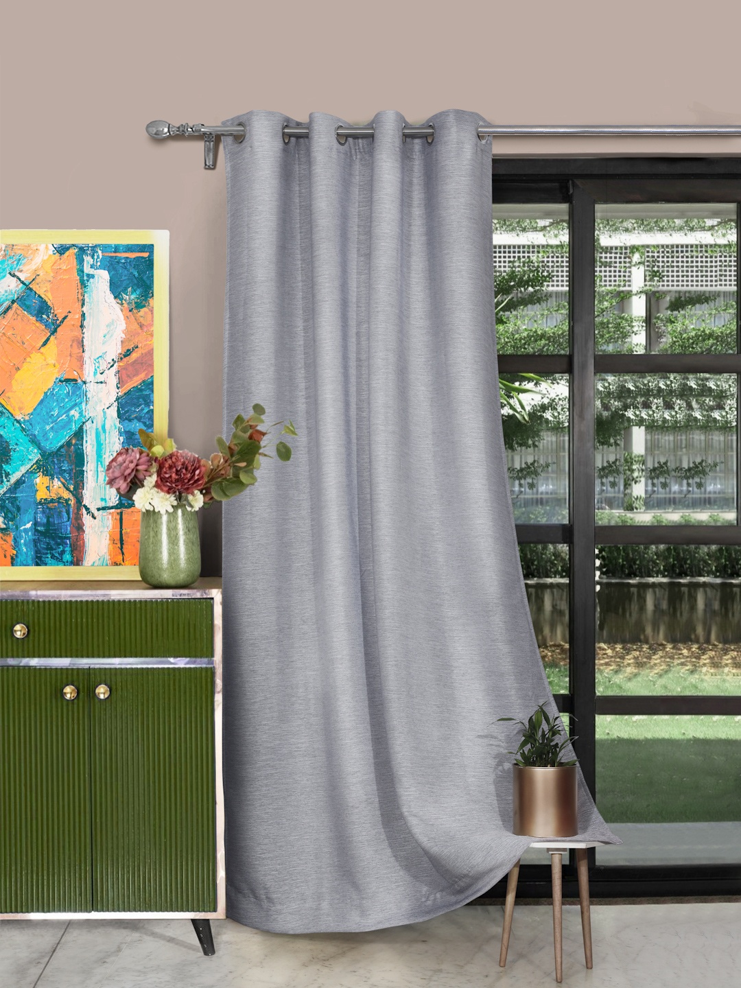 

ROSARA HOME Unisex Grey Curtains and Sheers