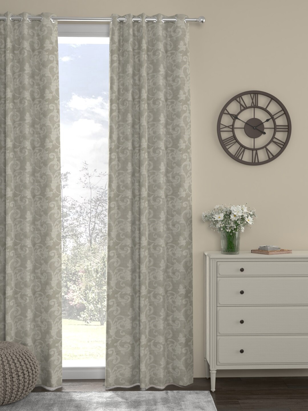 

ROSARA HOME Unisex Beige Curtains and Sheers
