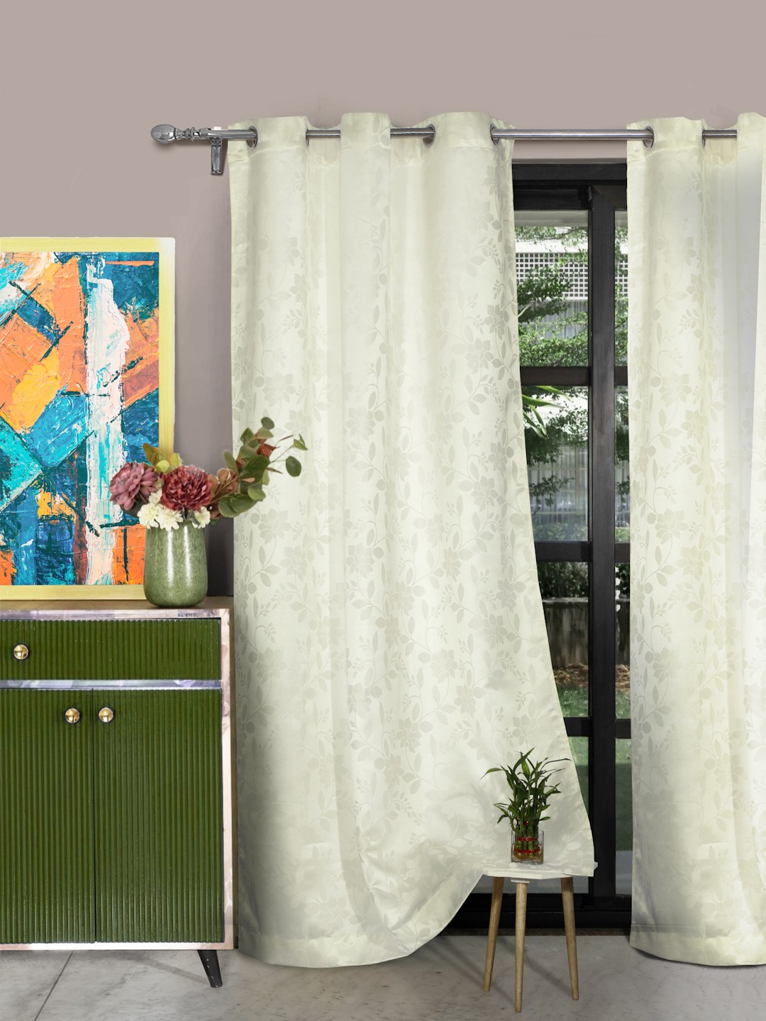 

ROSARA HOME Unisex Off White Curtains and Sheers