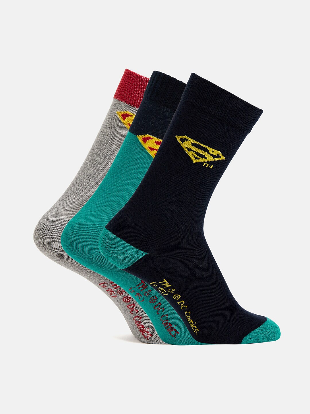 

Camey Men Pack of 3 Assorted Calf Length Socks, Green