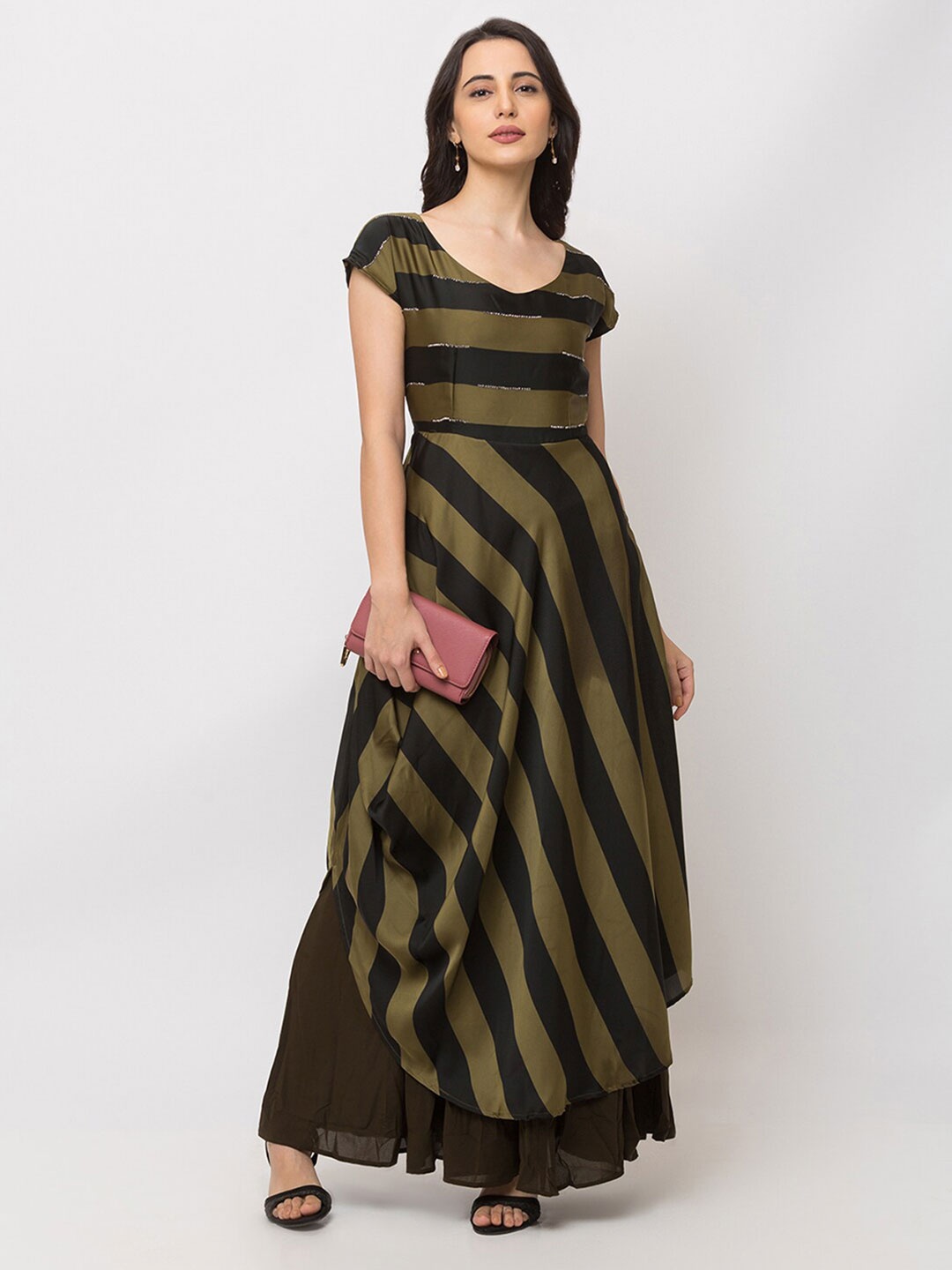 

SHECZZAR Black Satin Maxi Dress