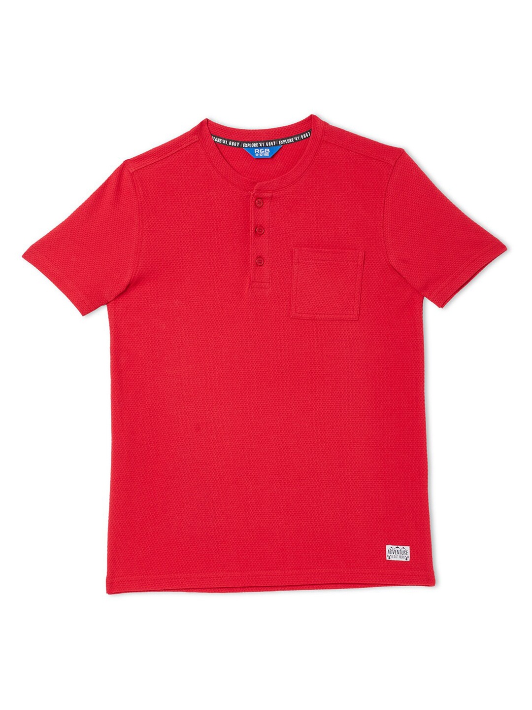 

R&B Boys Red Henley Neck T-shirt