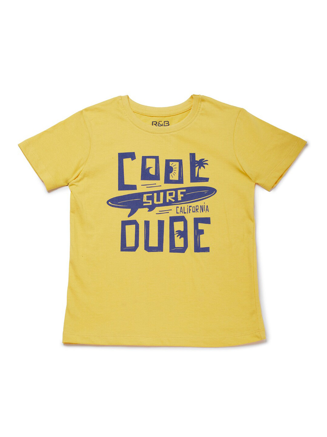 

R&B Boys Yellow Typography Printed T-shirt