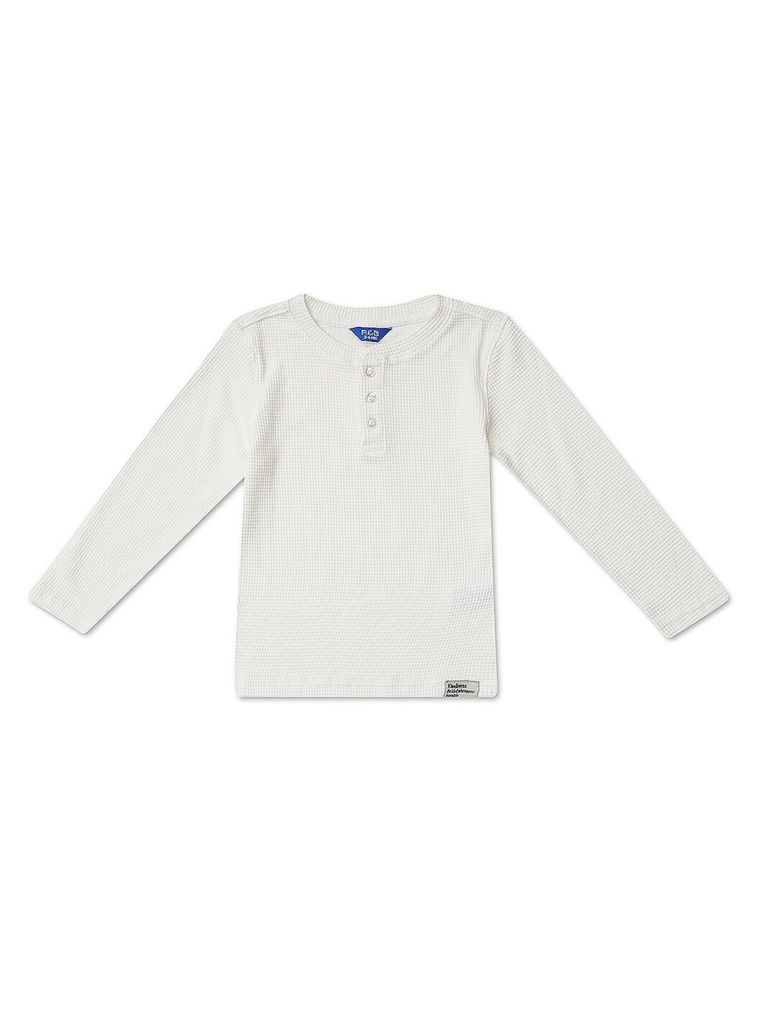 

R&B Boys White Henley Neck T-shirt