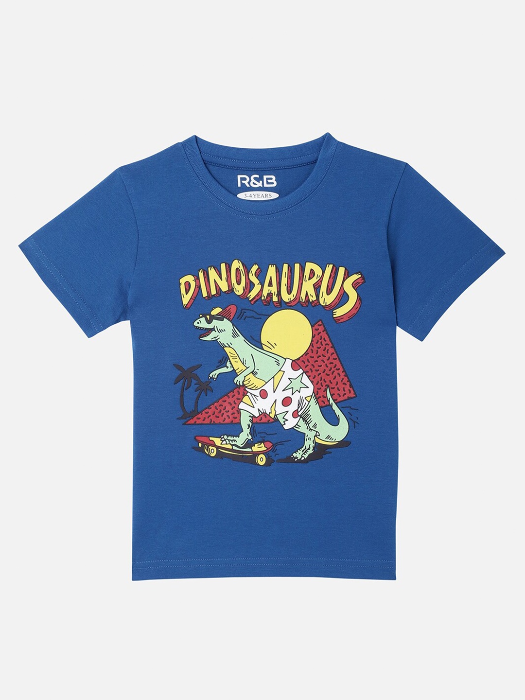 

R&B Boys Blue Printed Applique T-shirt