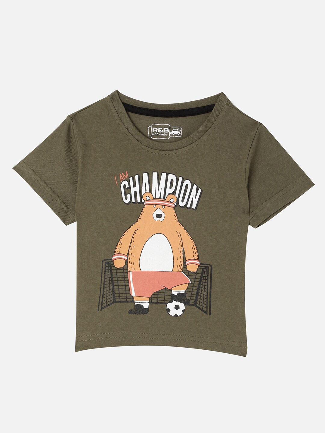 

R&B Boys Olive Green Raw Edge T-shirt