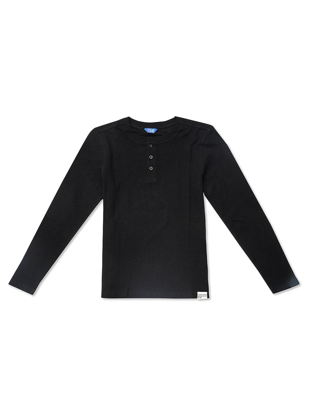 

R&B Boys Black Henley Neck T-shirt
