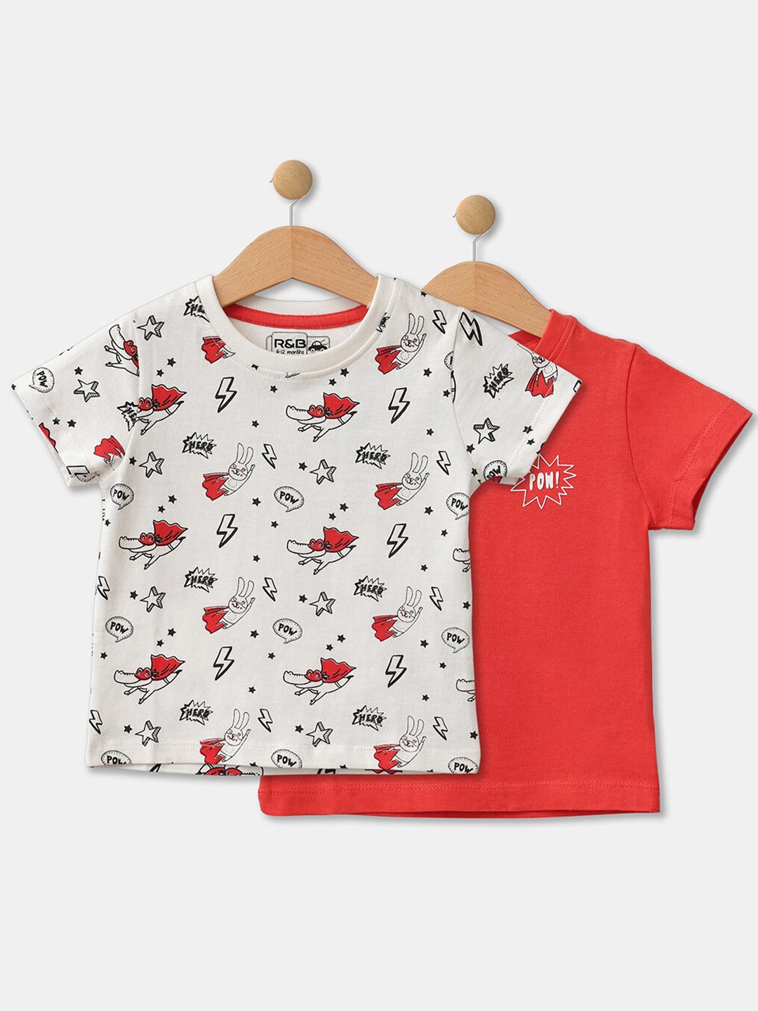 

R&B Boys Multicoloured 2 Printed Applique T-shirt, Multi