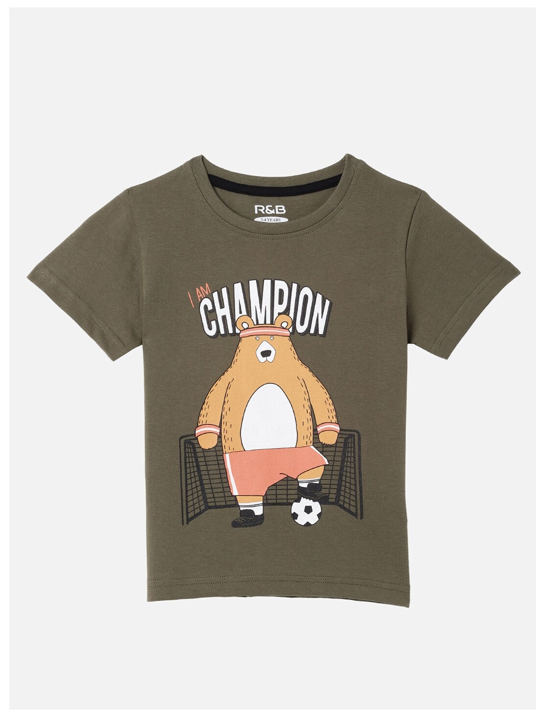 

R&B Boys Olive Green Raw Edge T-shirt