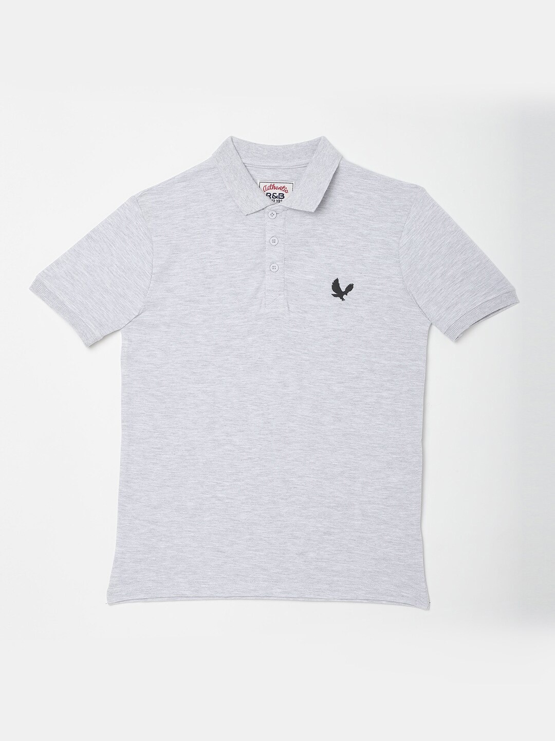 

R&B Boys Grey Polo Collar Applique T-shirt