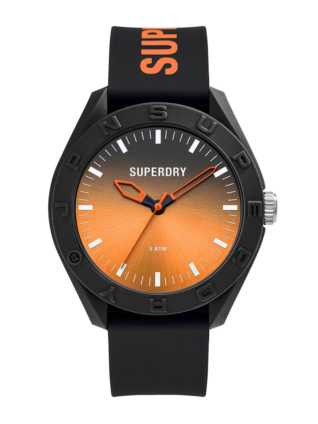 

Superdry Men Black Brass Dial & Black Bracelet Style Straps Analogue Watch SYG321BO, Multi