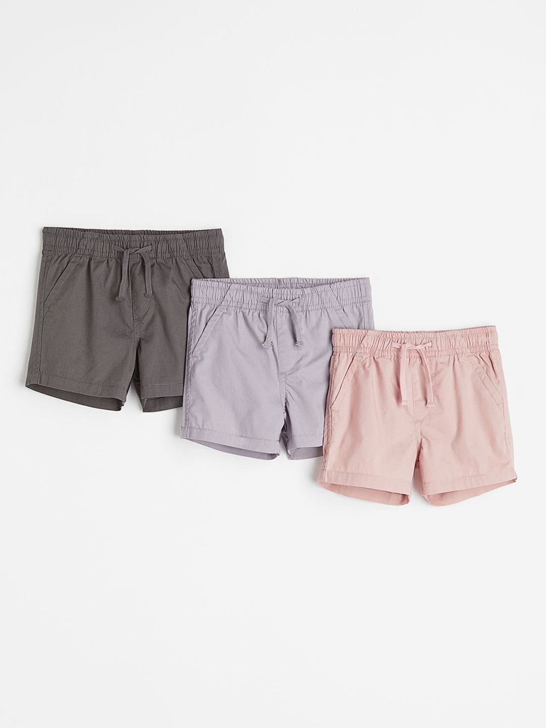 

H&M Boys 3-Pack Cotton Shorts, Grey