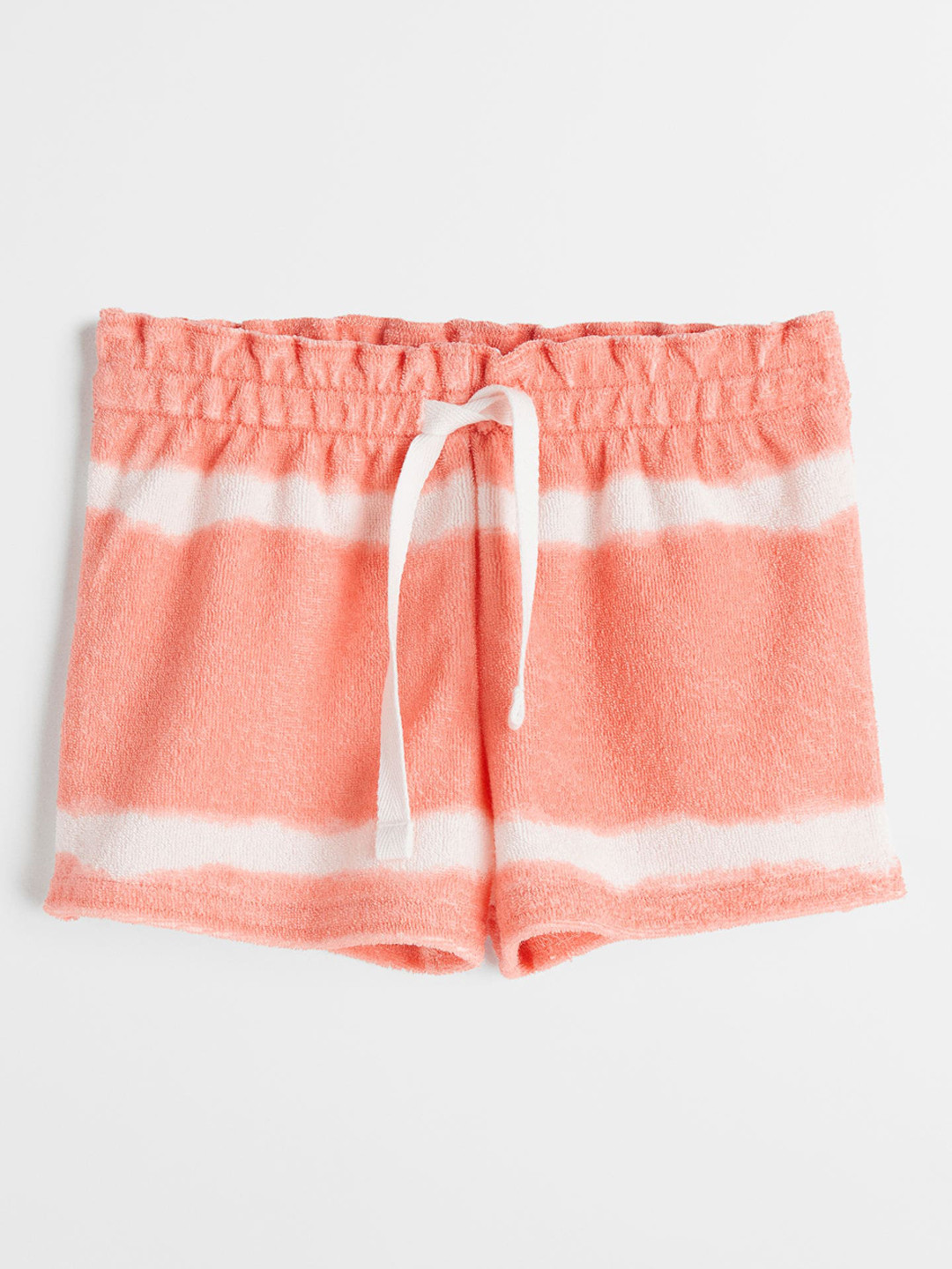 

H&M Girls Pink & White Striped Terry Shorts, Multi
