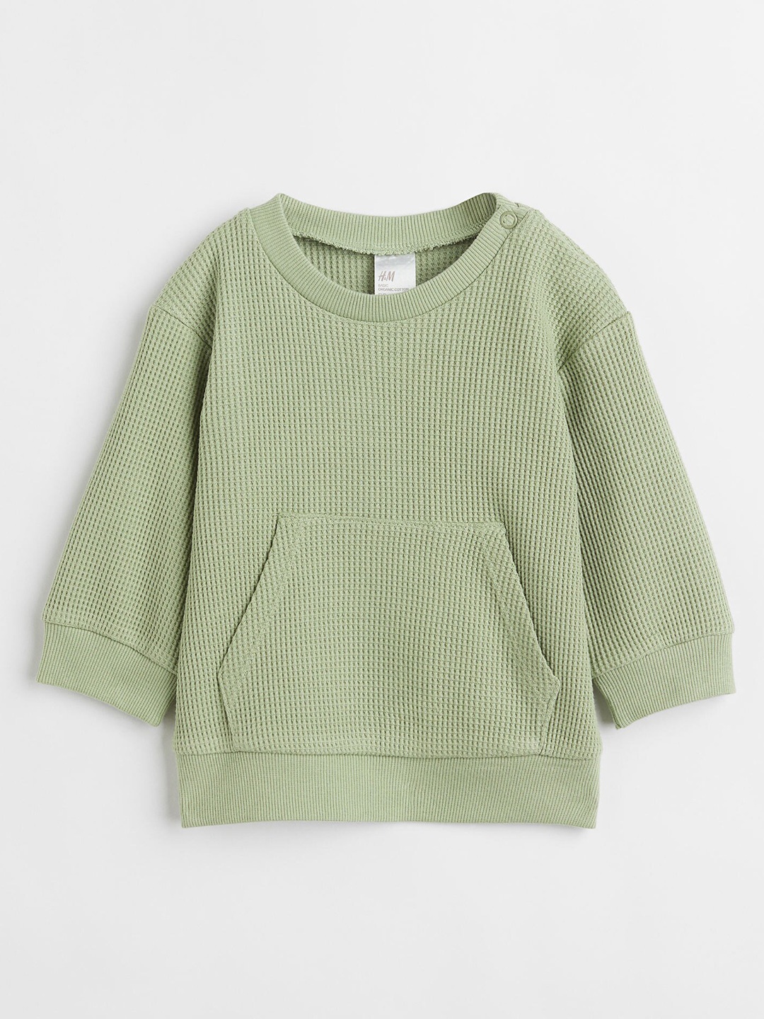

H&M Boys Mint Green Pure Cotton Waffled Top