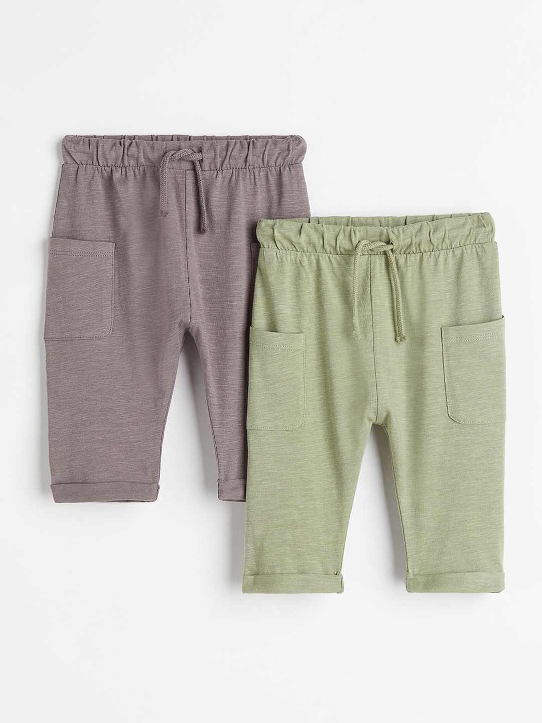 

H&M Boys Olive Green & Grey 2-Pack Cotton Joggers