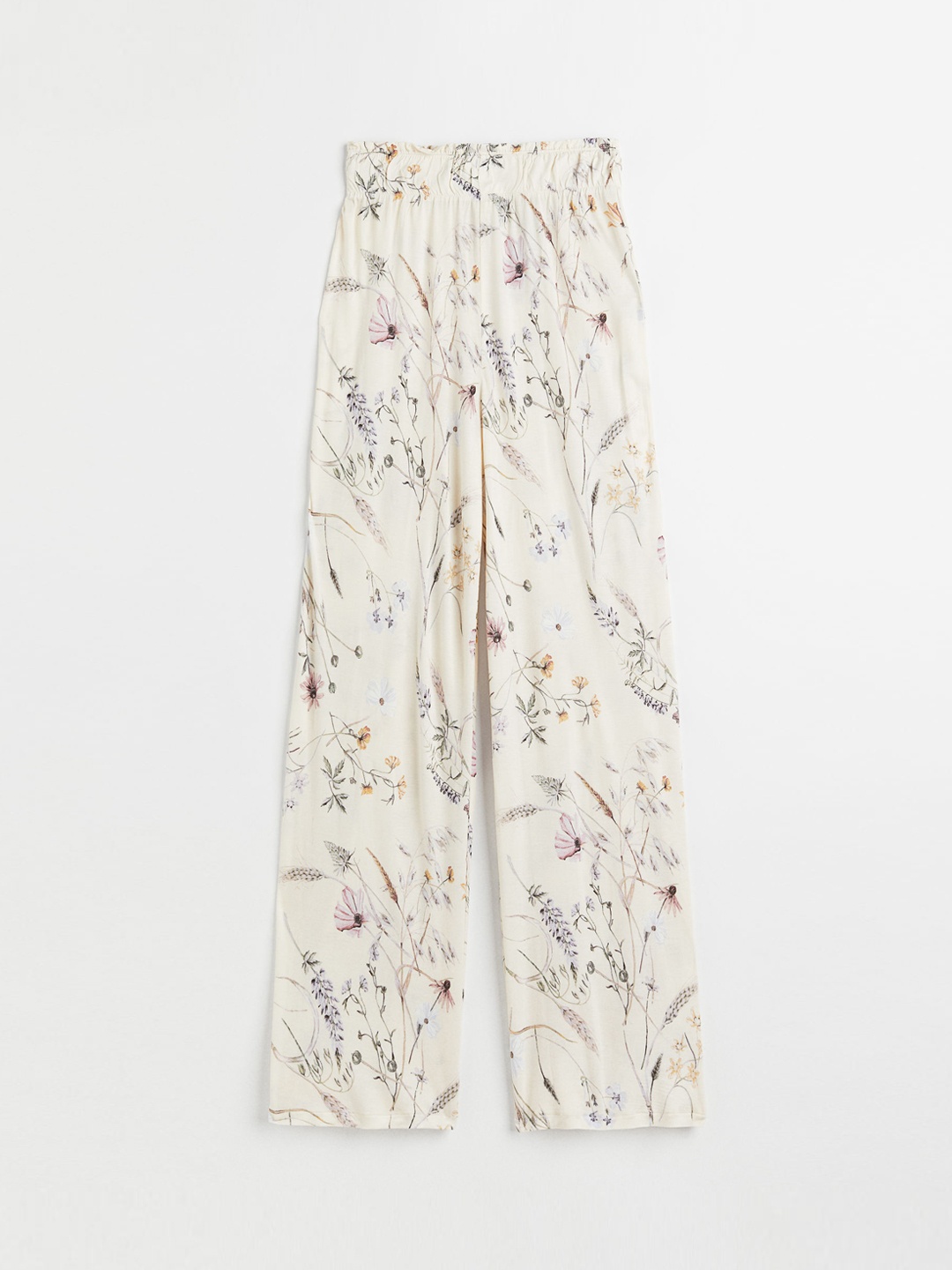 

H&M Women White Wide Jersey Trousers