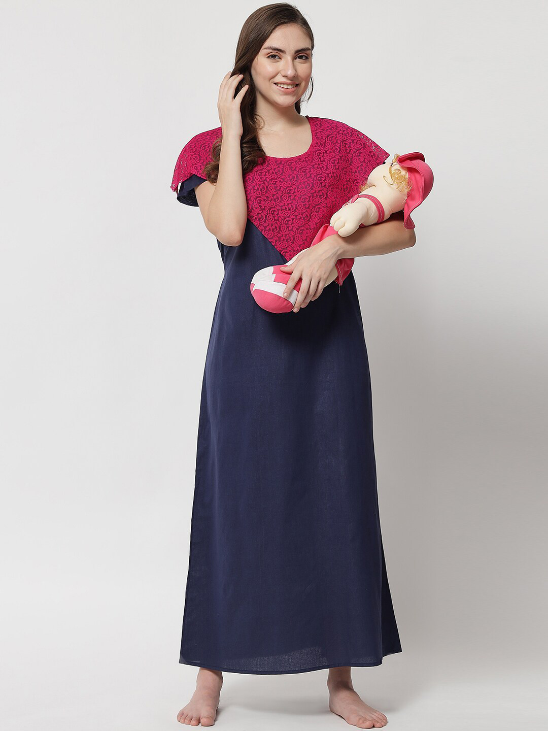 

Klamotten Navy Blue Maxi Nightdress