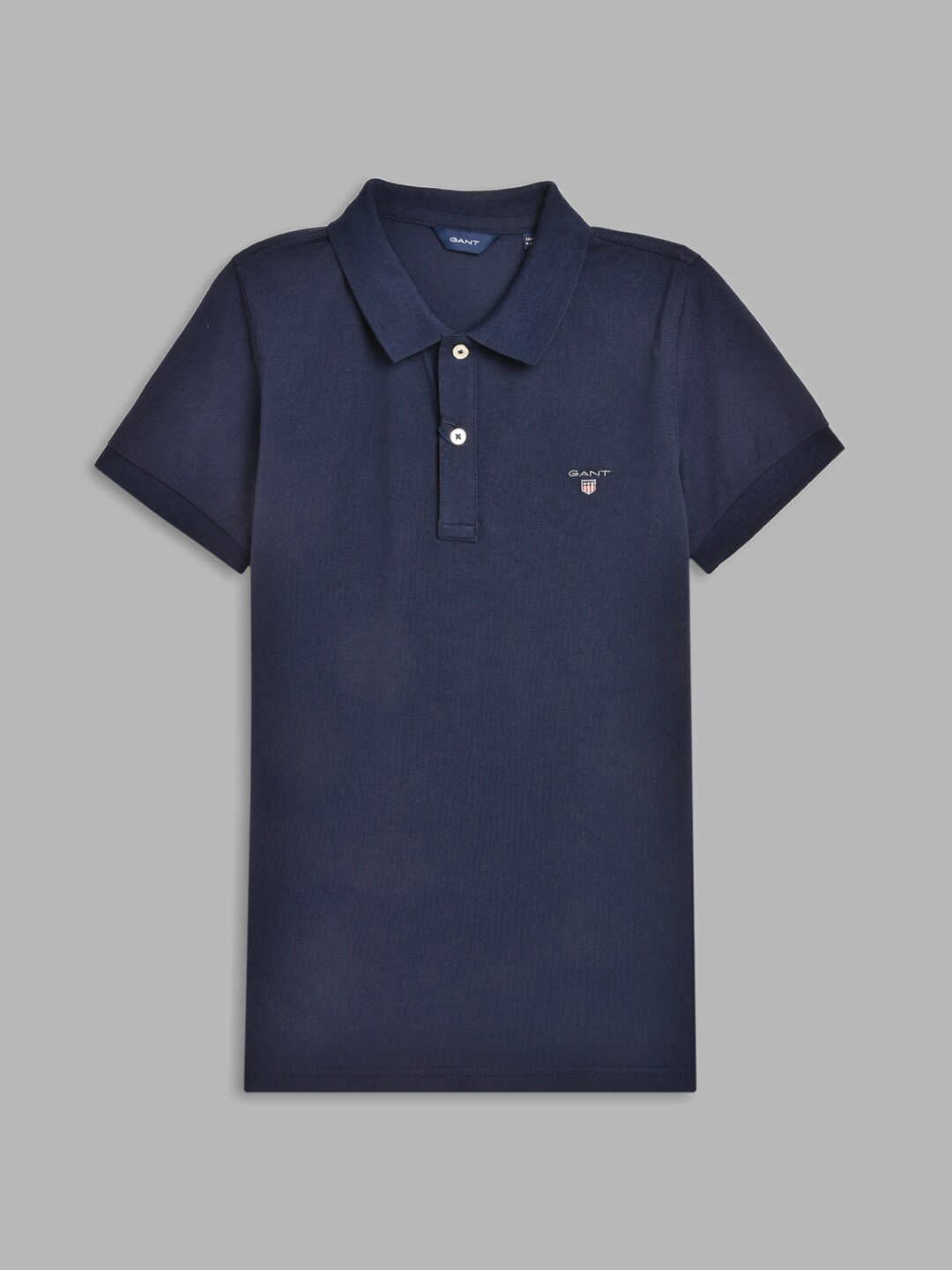 

GANT Boys Navy Blue Polo Collar Pure Cotton T-shirt