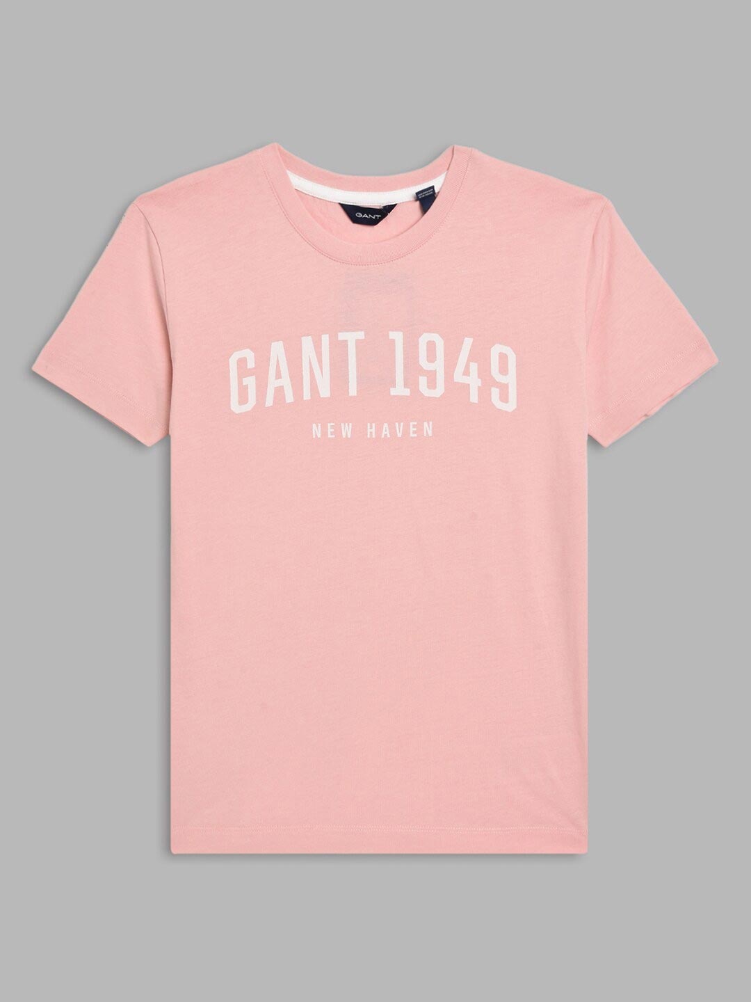 

GANT Boys Pink High Neck Organic Cotton Raw Edge T-shirt