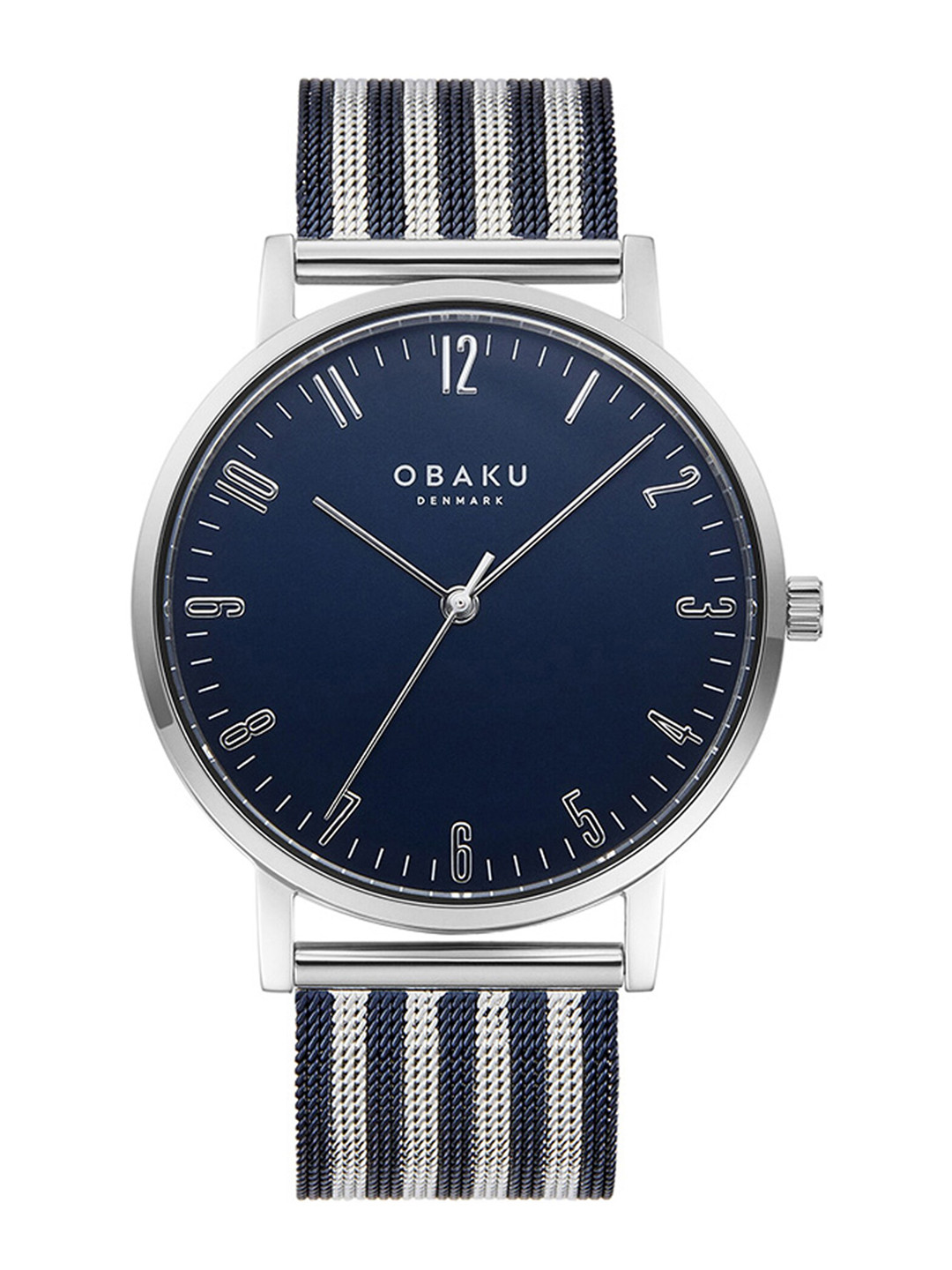 

Obaku Men Blue Brass Embellished Dial & Multicoloured Stainless Steel Textured Straps Analogue Watch