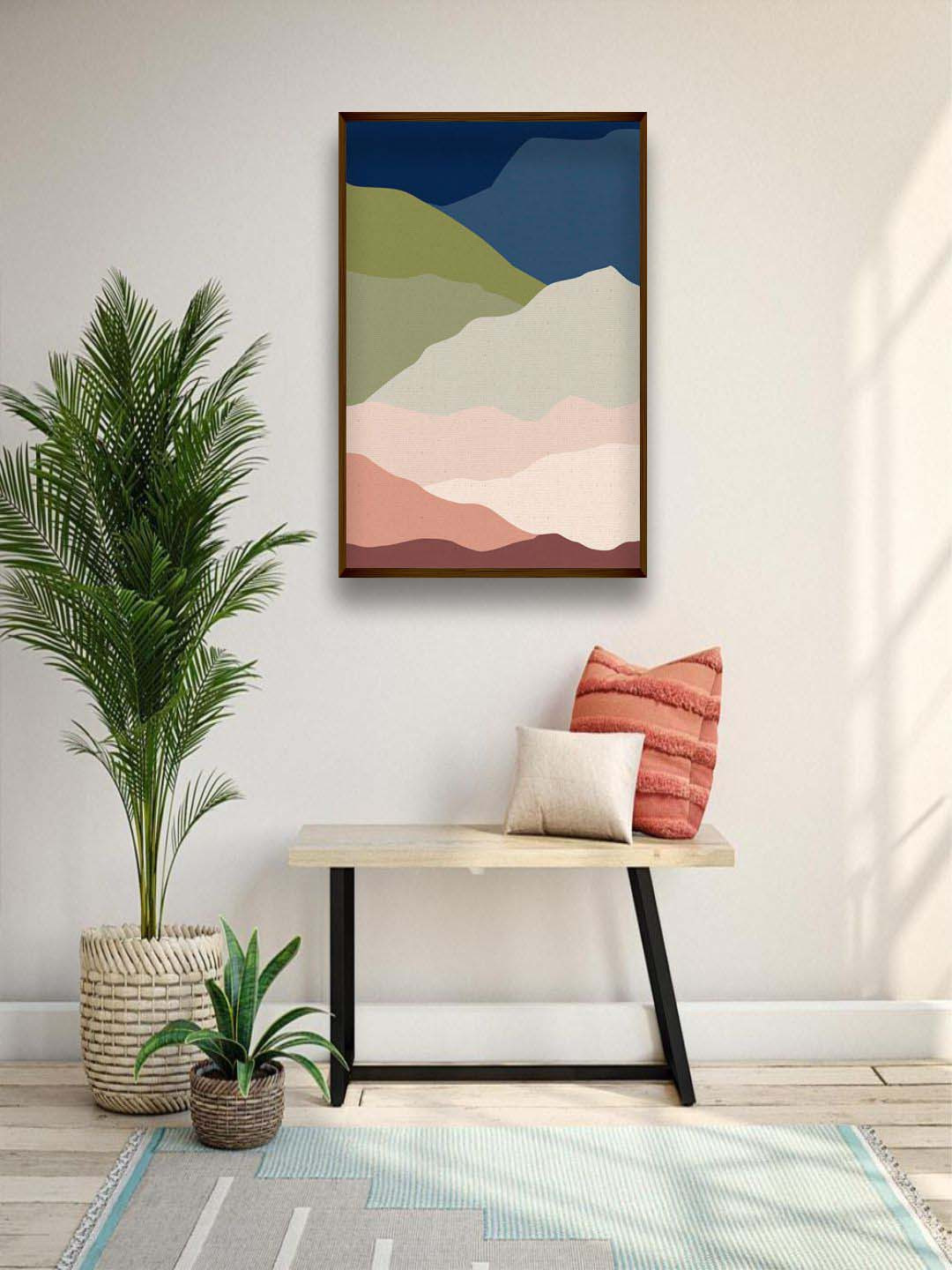 

The Art House Pink & Blue Abstract Framed Wall Painting