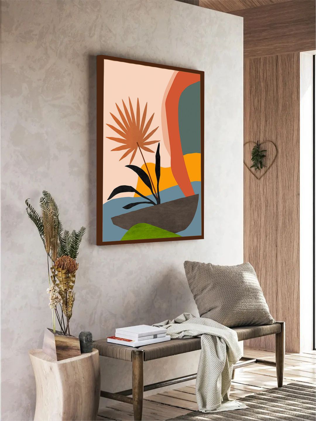 

The Art House Pink & Brown Abstract Framed Wall Painting