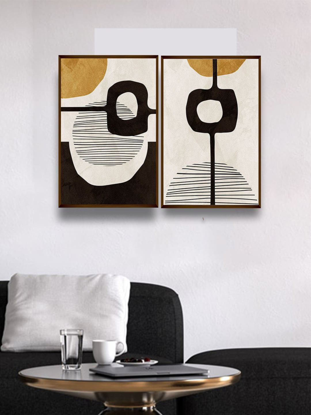 

The Art House Set Of 2 Multi-Coloured Abstract Painting Framed Wall Art
