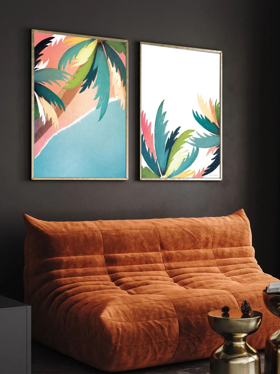 

The Art House Blue & Brown Abstract Framed Wall Painting