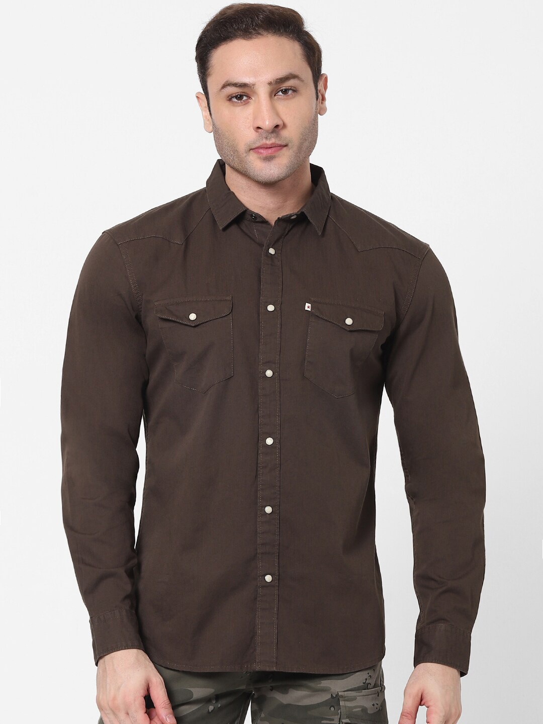 

Celio Men Green Casual Shirt