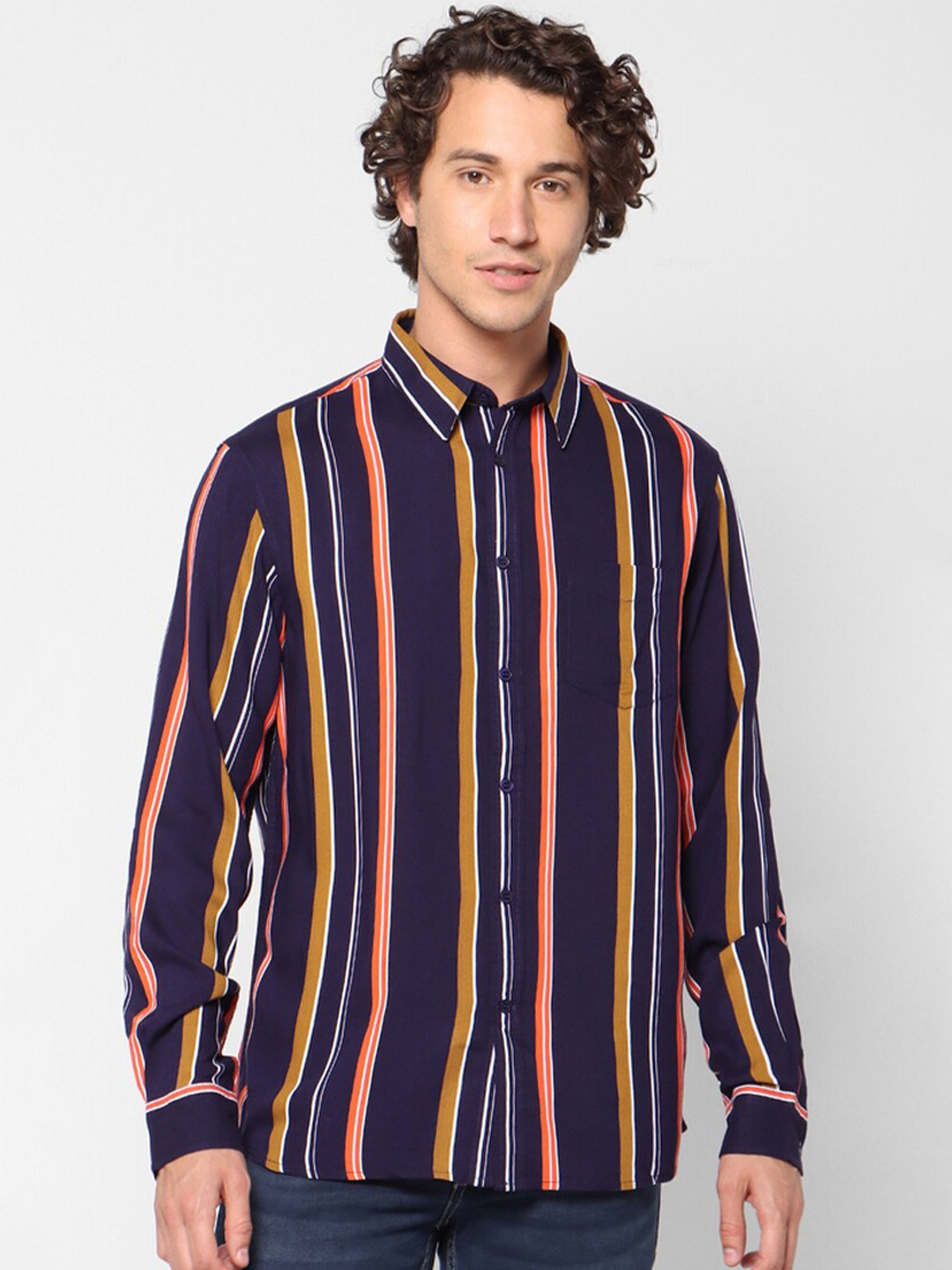 

Celio Men Brown Striped Casual Shirt