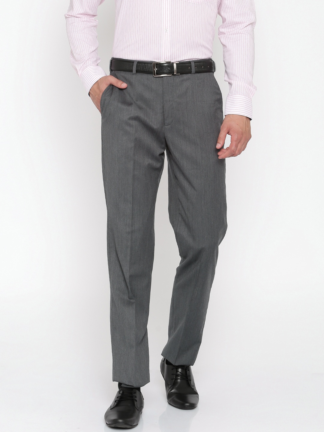 

Park Avenue Men Grey Slim Fit Solid Formal Trousers