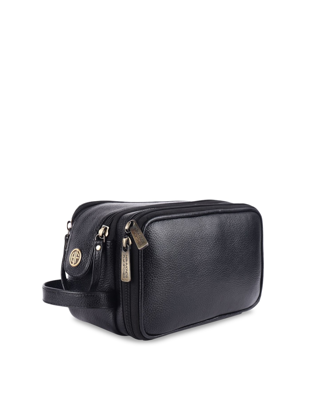 

HAMMONDS FLYCATCHER Genuine Leather Toiletry Bag, Black