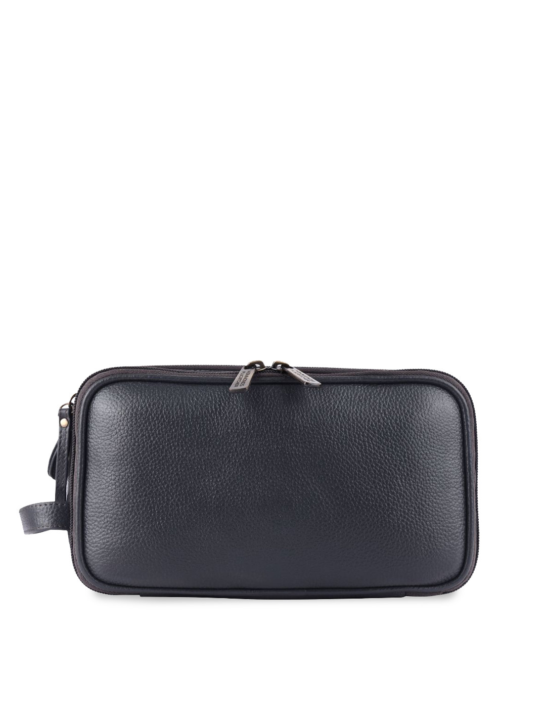 

HAMMONDS FLYCATCHER Charcoal Grey Solid Genuine Leather Toiletry Bag