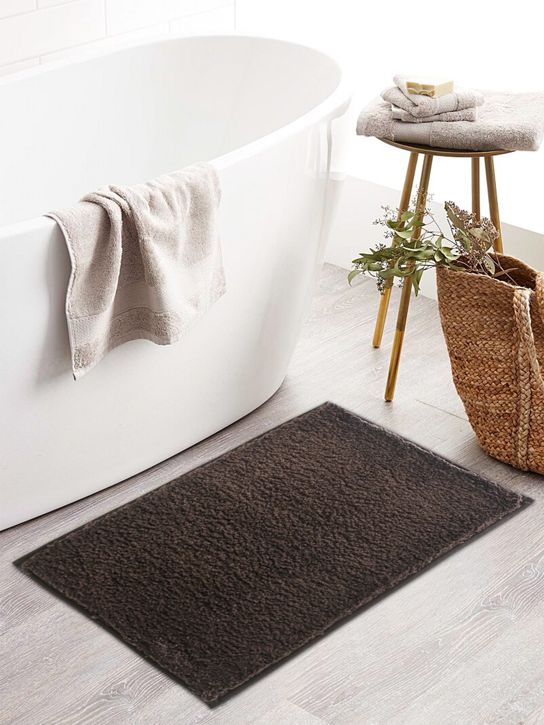 

Shresmo Brown Anti-Skid Cloud Bath Mat