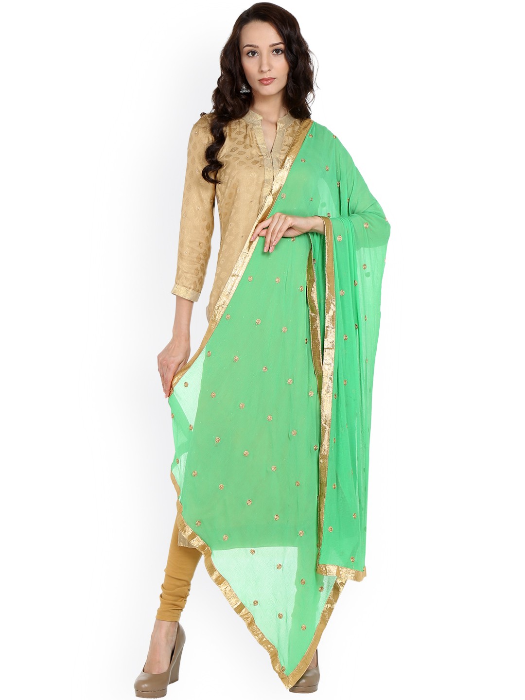 

Dupatta Bazaar Green Embroidered Dupatta