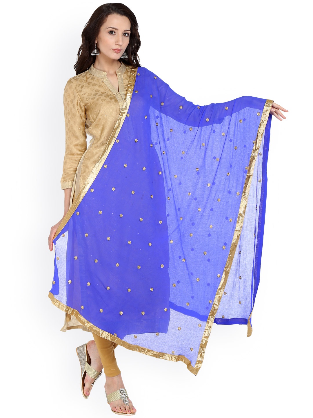 

Dupatta Bazaar Blue Embroidered Dupatta