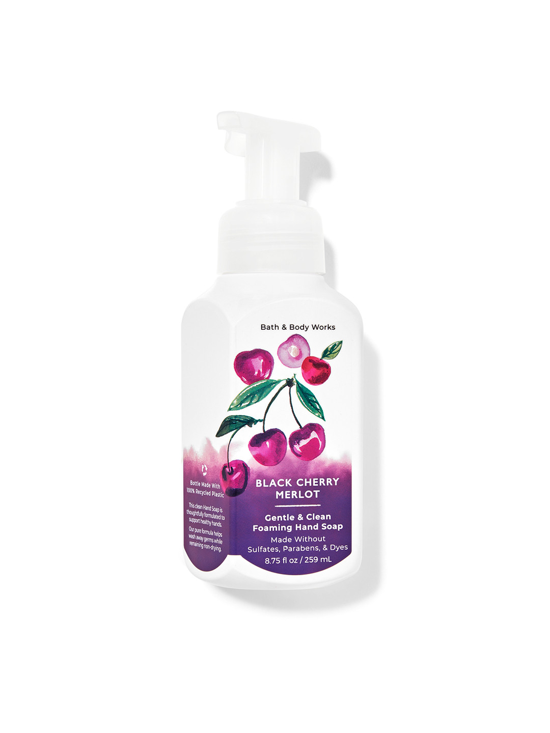 

Bath & Body Works Black Cherry Merlot Gentle & Clean Foaming Hand Soap - 259 ml, White