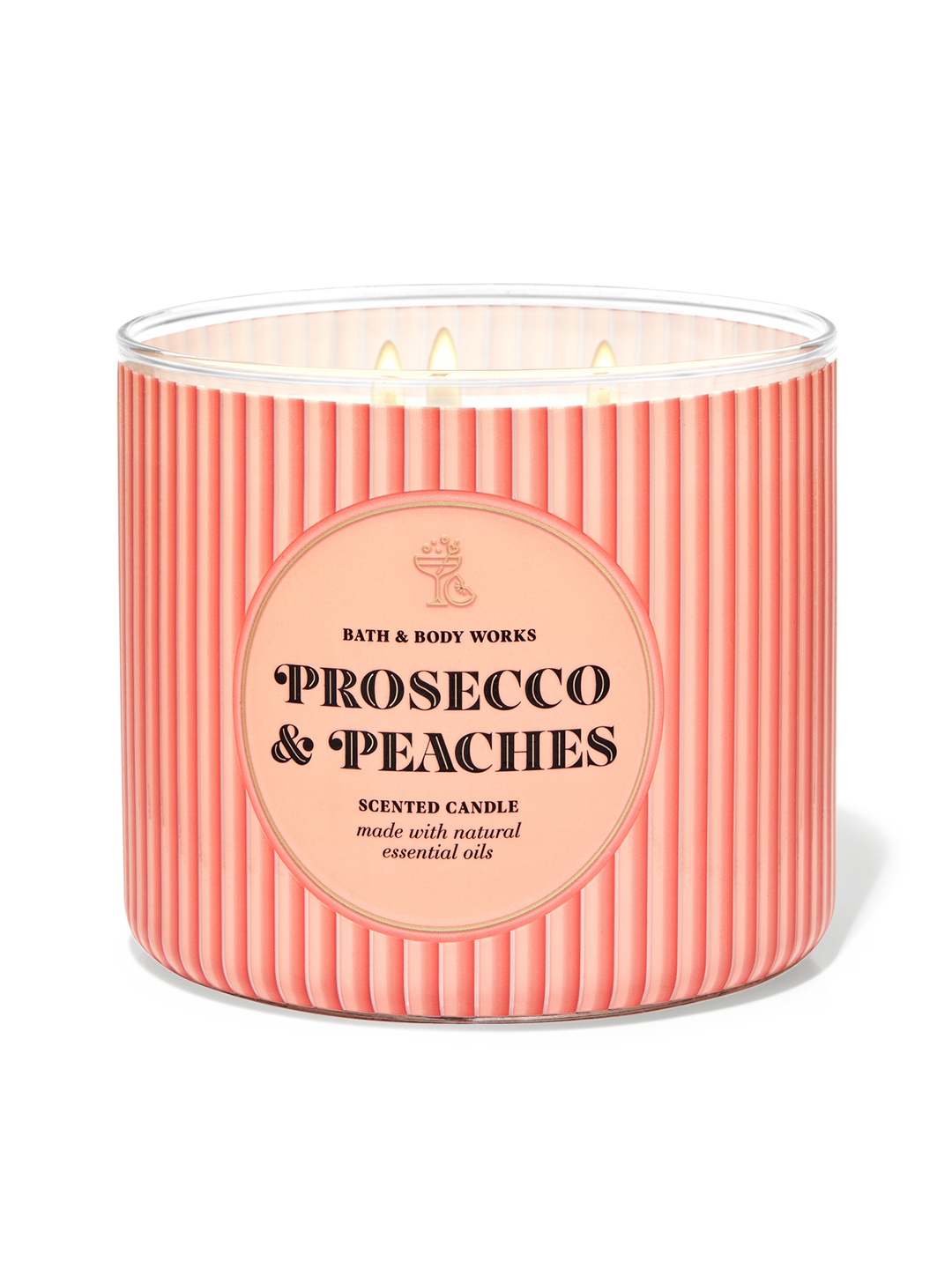 

Bath & Body Works Prosecco & Peaches 3-Wick Scented Candle - 411 g, Pink