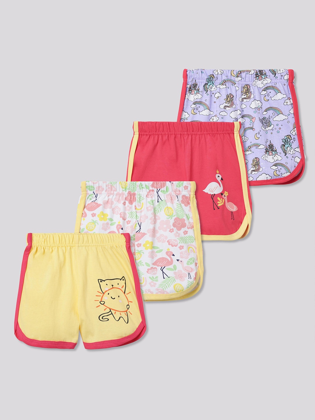 

The Boo Club Girls Red Animal Printed Shorts