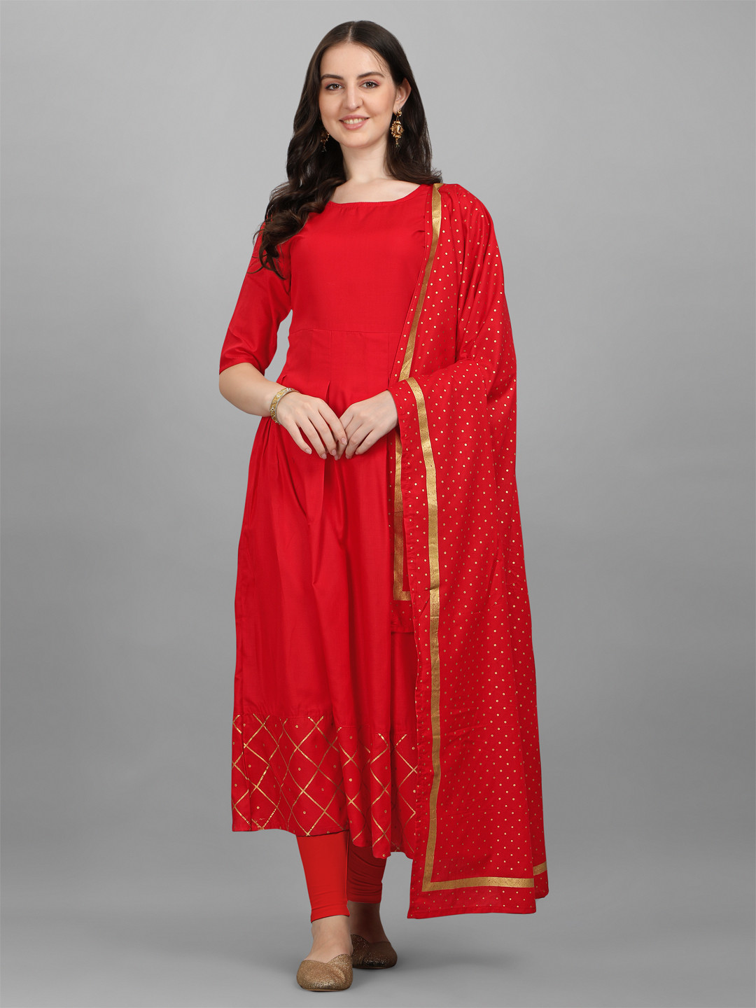 

KALINI Women Red Geometric Kurta