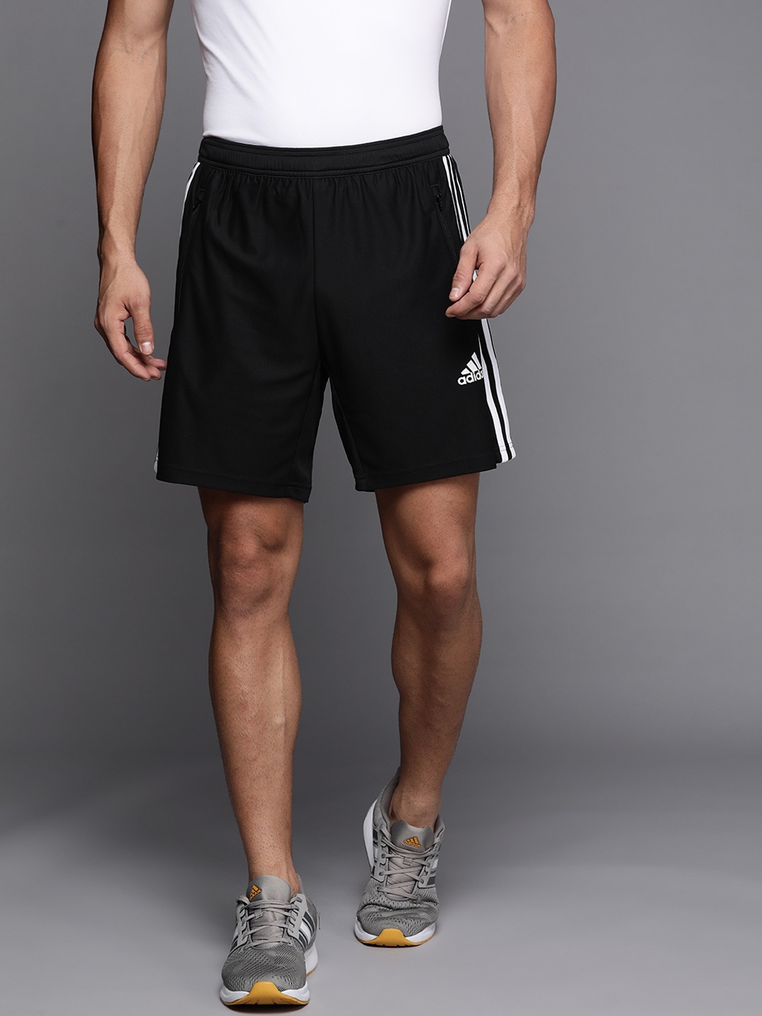 

ADIDAS Men Black Striped Sports Shorts