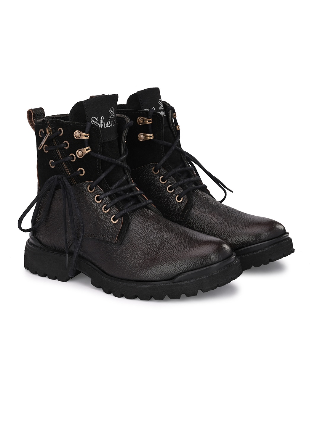 

SHENCES Men Brown Textured Fashion