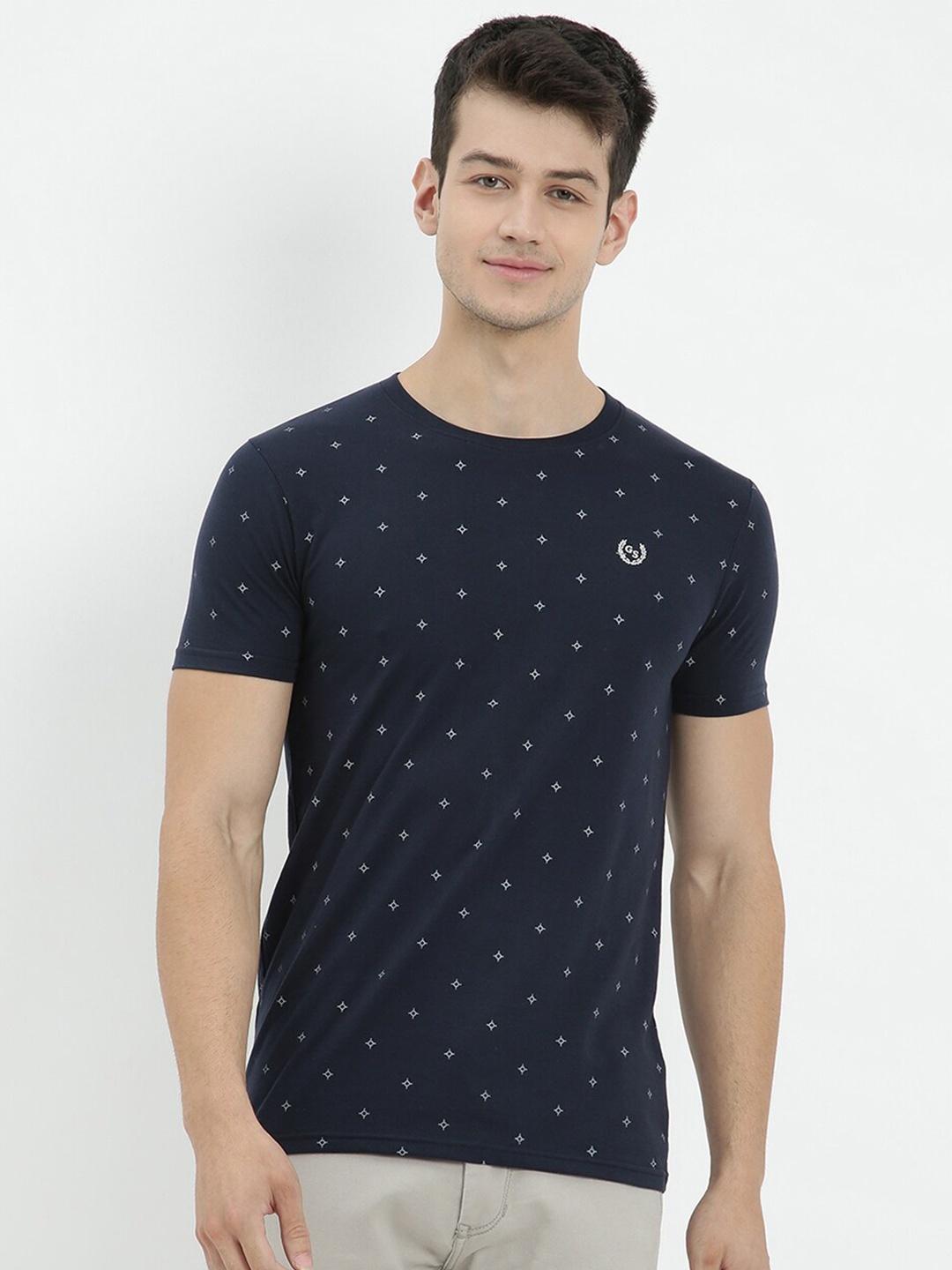

V2 Value & Variety Men Blue Printed T-shirt
