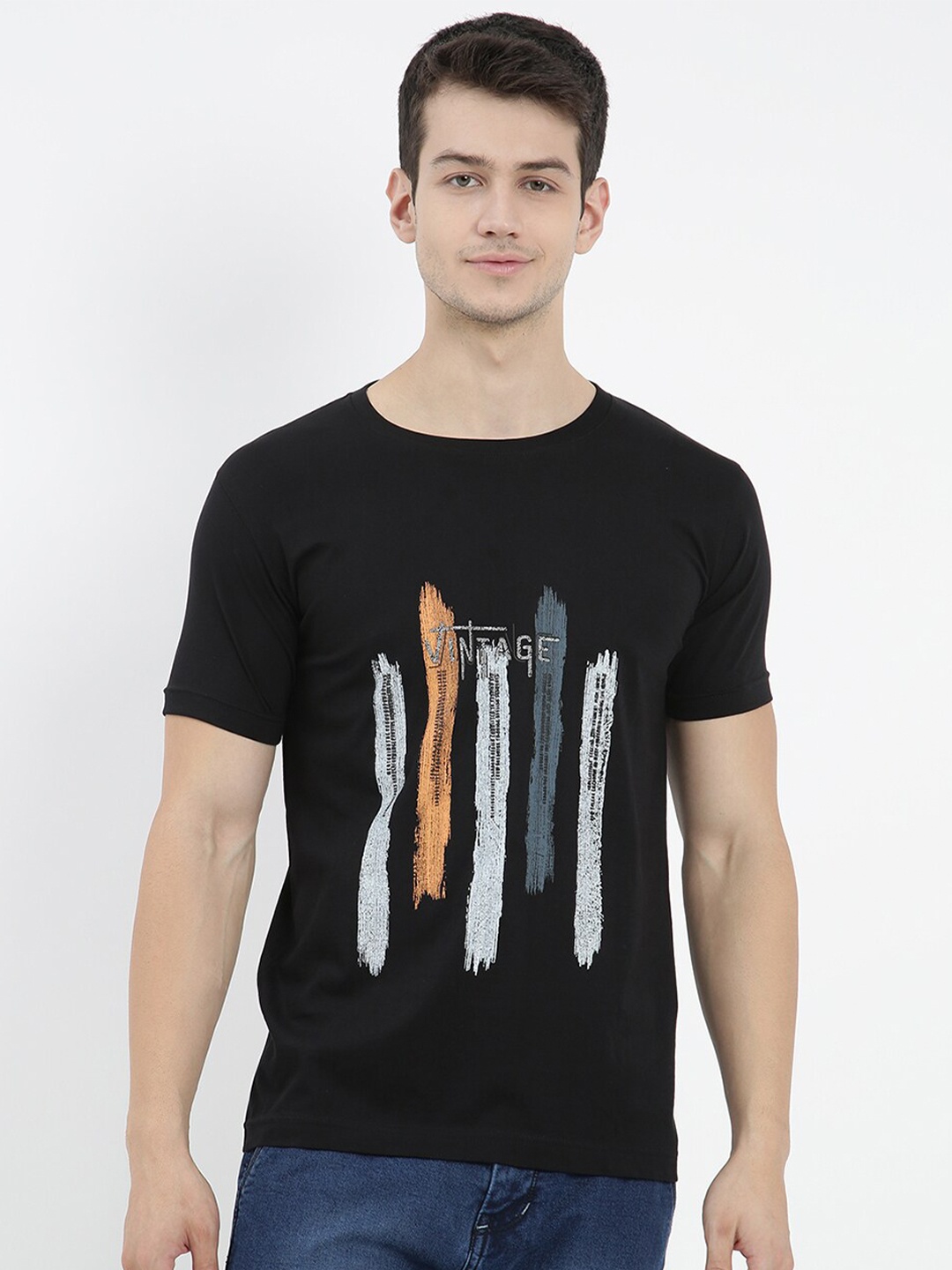

V2 Value & Variety Men Black T-shirt