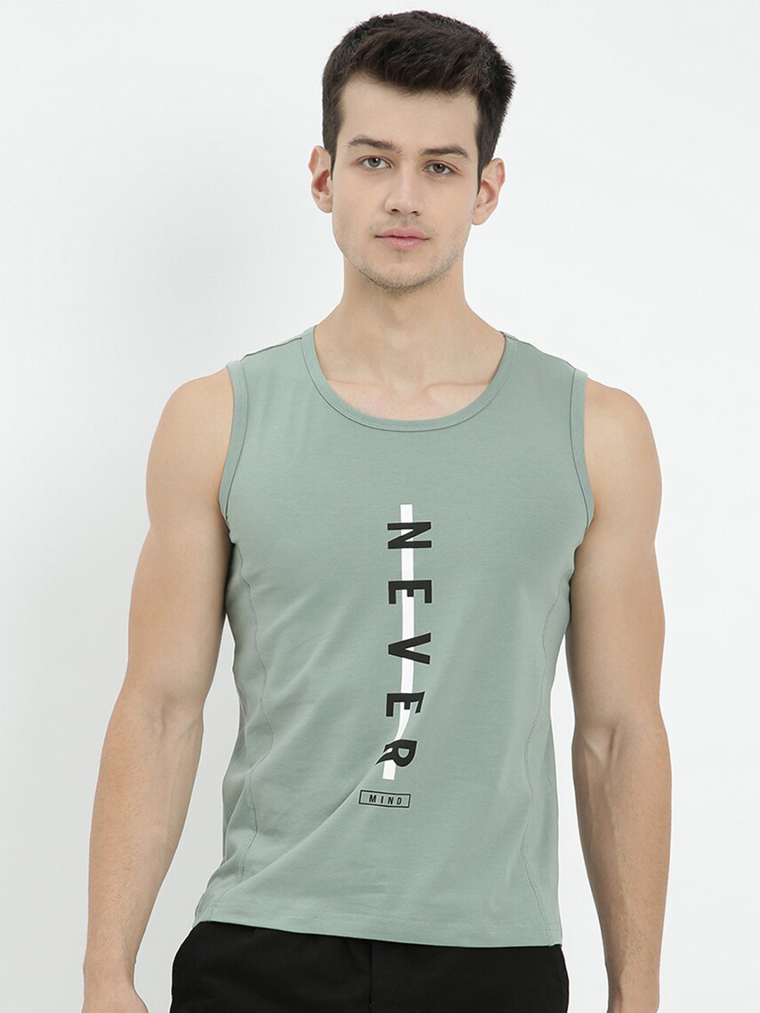 

V2 Value & Variety Men Green Typography Printed Raw Edge T-shirt