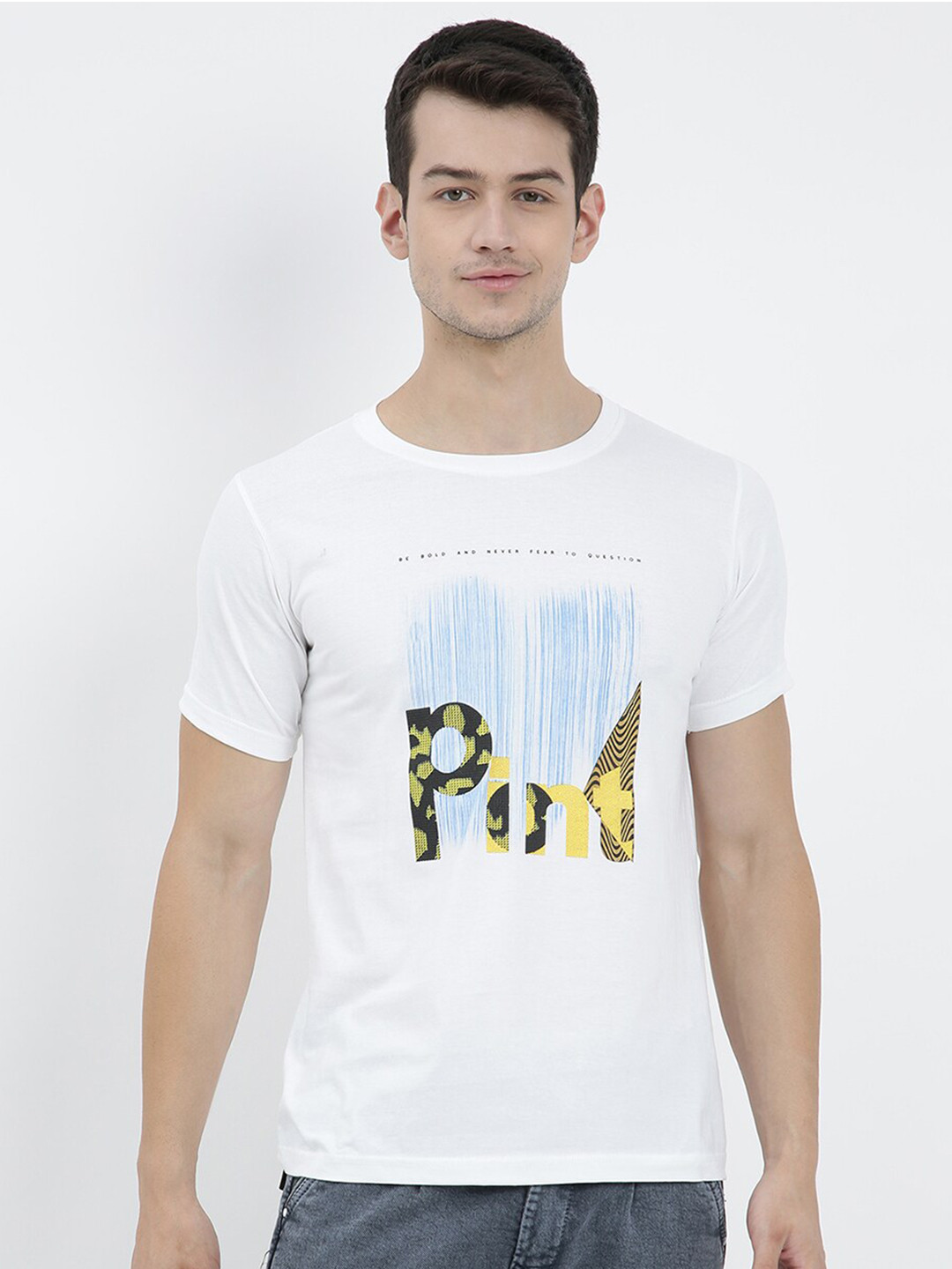 

V2 Value & Variety Men White V-Neck T-shirt
