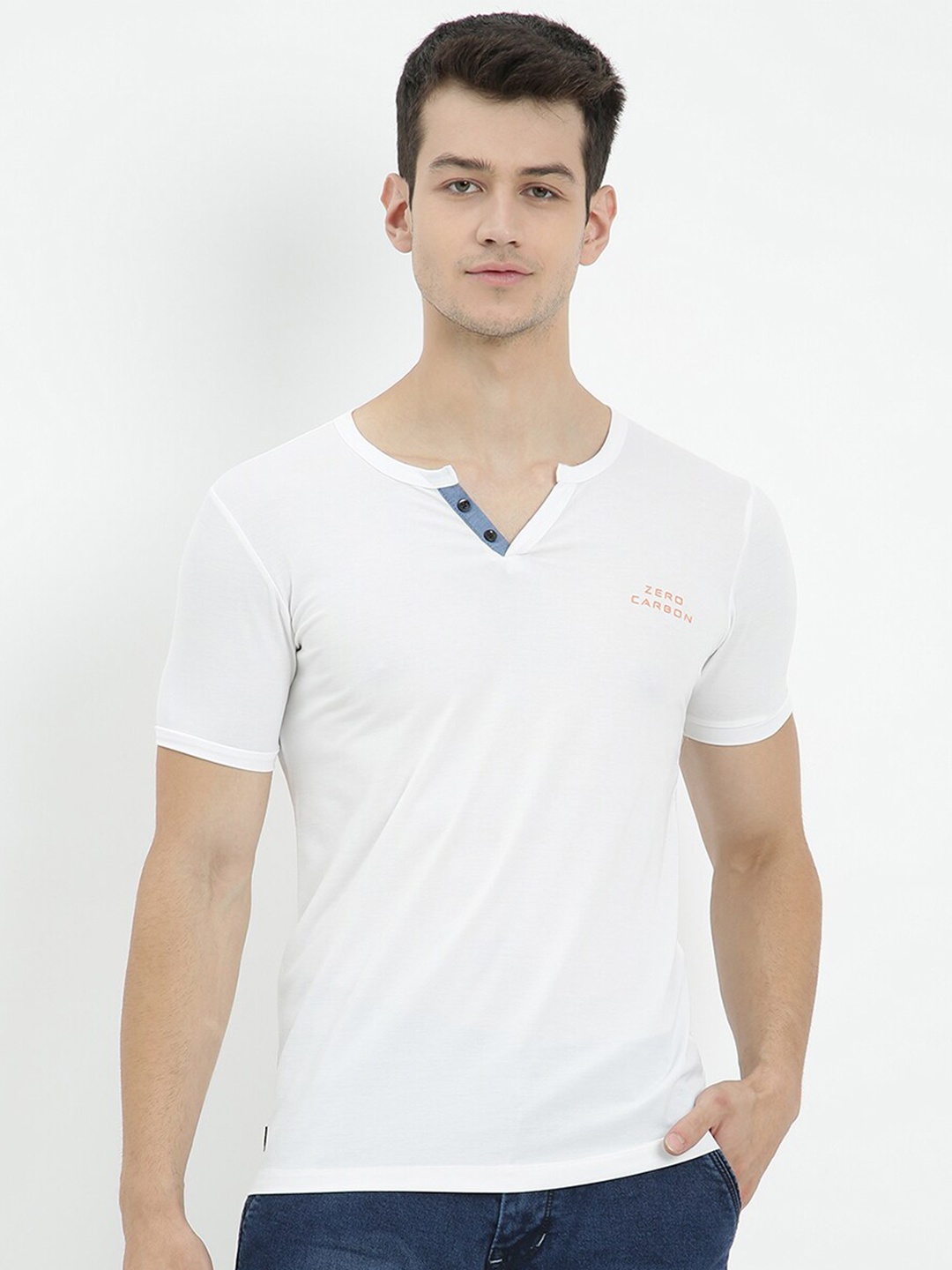 

V2 Value & Variety Men White V-Neck T-shirt
