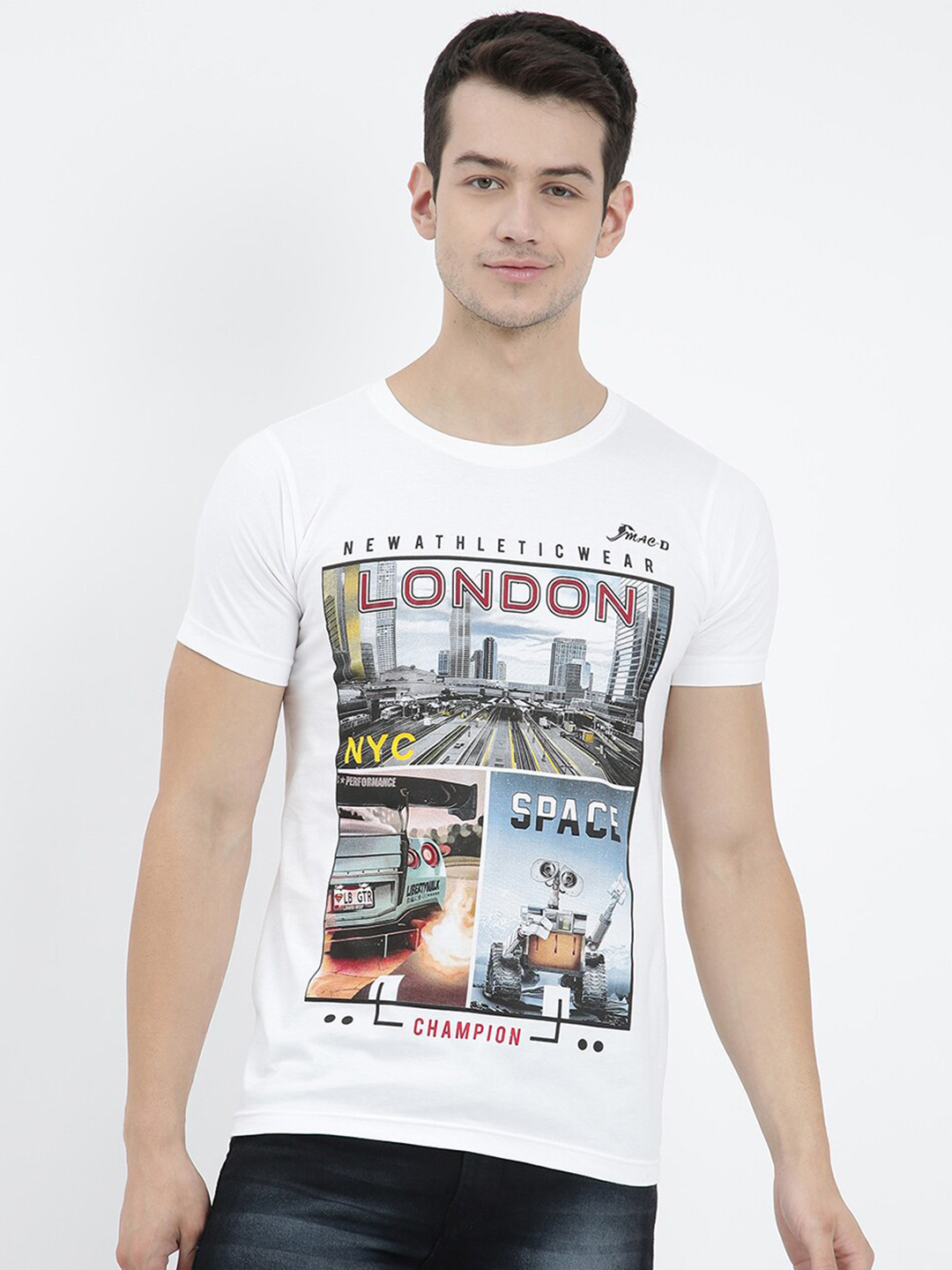 

V2 Value & Variety Men White Printed Applique T-shirt