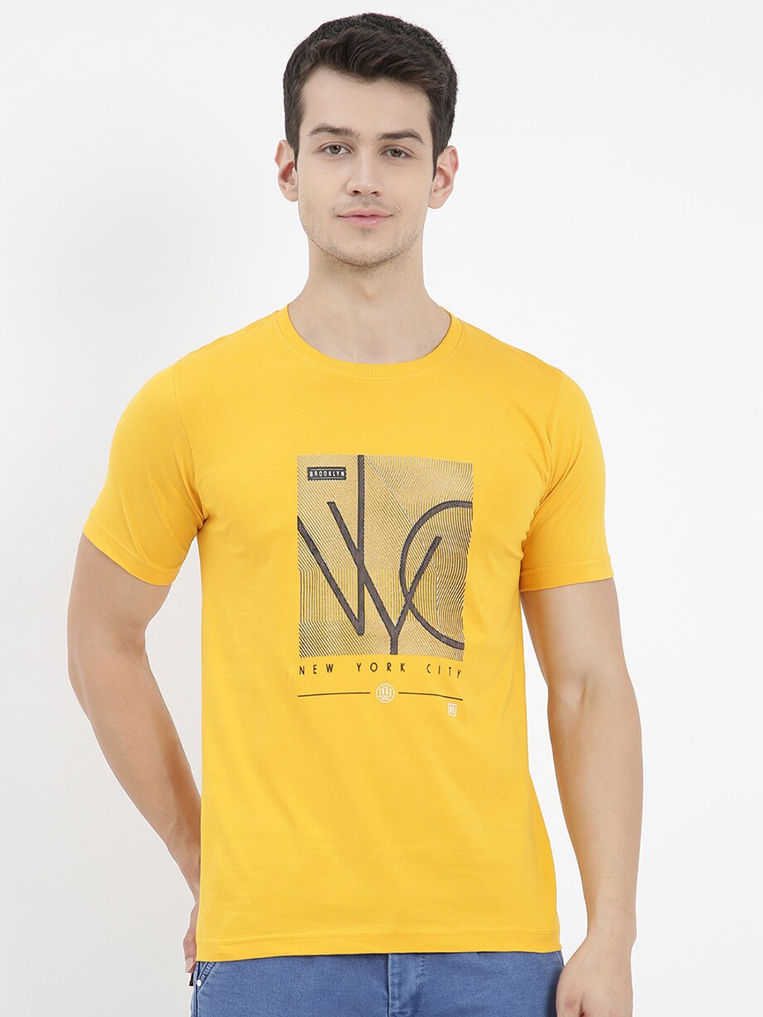 

V2 Value & Variety Men Mustard Yellow T-shirt